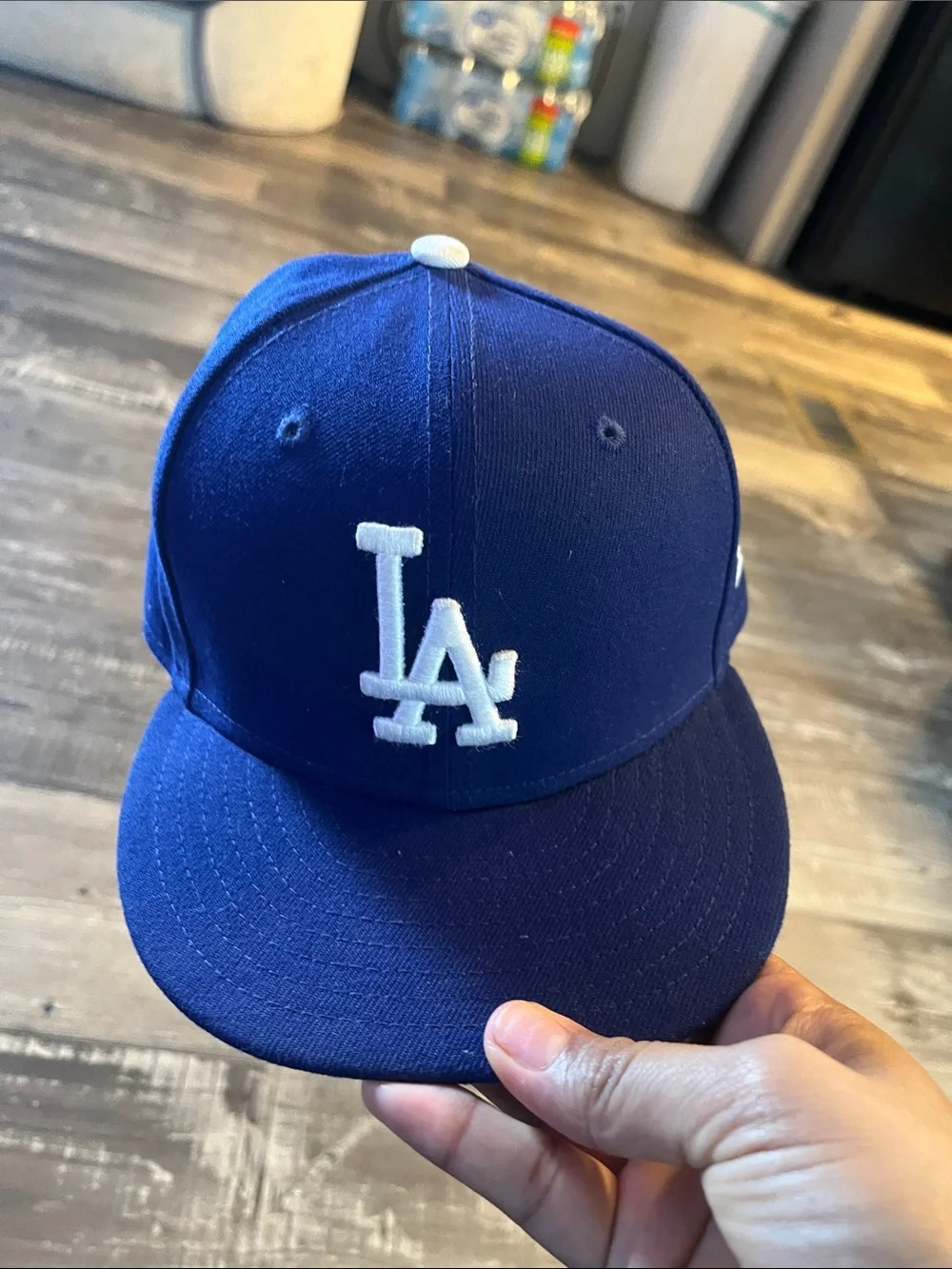 New Era Kids Royal Blue LA Snapback with White Logo and Button